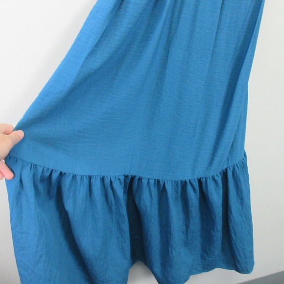 Banana Republic Twist Front Dress 6 Blue Midi V Neck Tank Casual Boho Party 338 - Picture 10 of 12